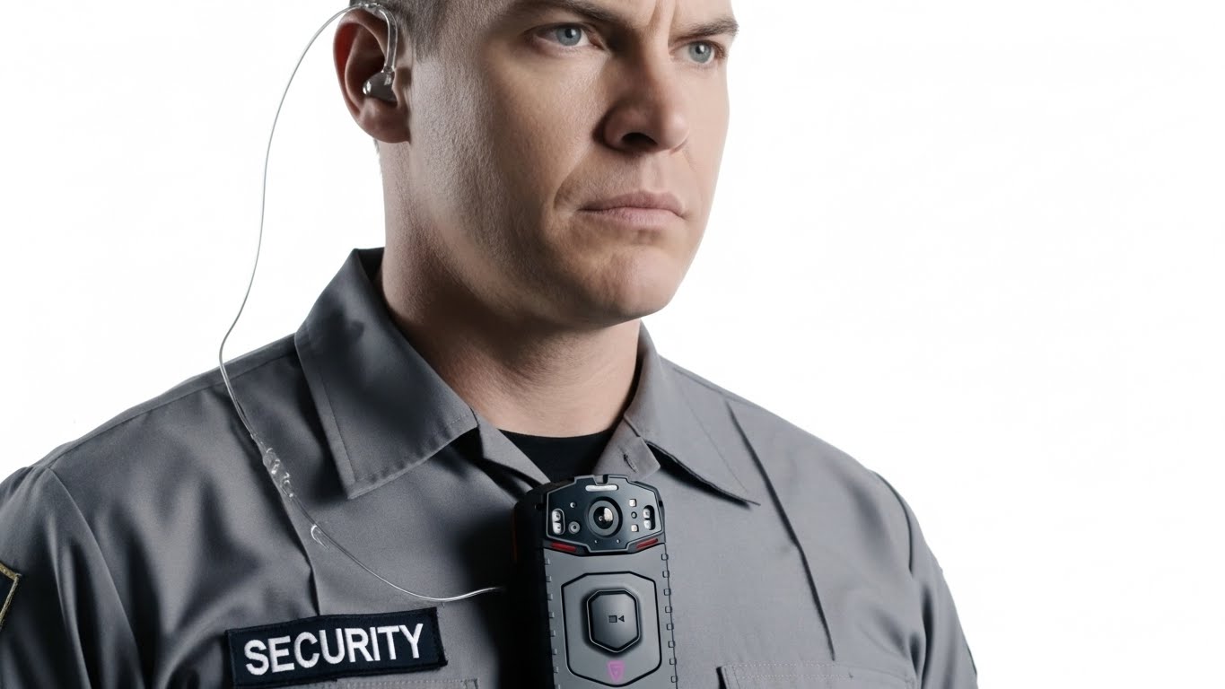 Security guard with bodycam